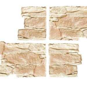 Parements muraux en pierre reconstituée sur treillis Orsol Tertus beige nuancé – élégance et authenticité pour murs et façades.