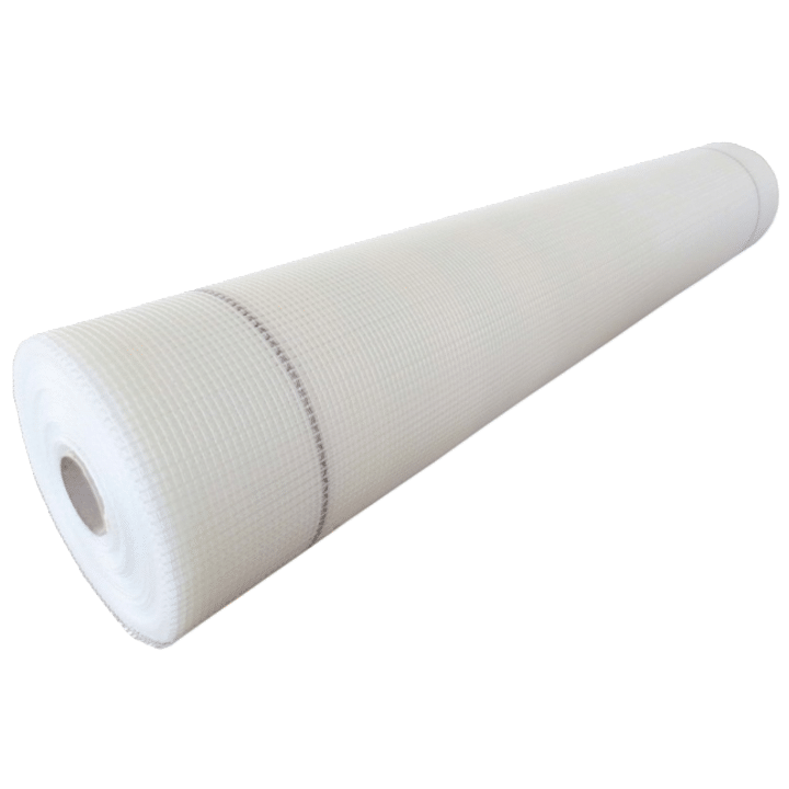 Visualisation d’un rouleau de Treillis 165 grammes pour le renforcement de la couche de base de mortier colle avec Armatures Fibre de Verre, produit BAUMIT disponible chez Orpa Matériaux (Elaustore).