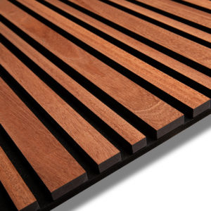 Panneau Barcode Bois Sapelli sur feutre noir 2400