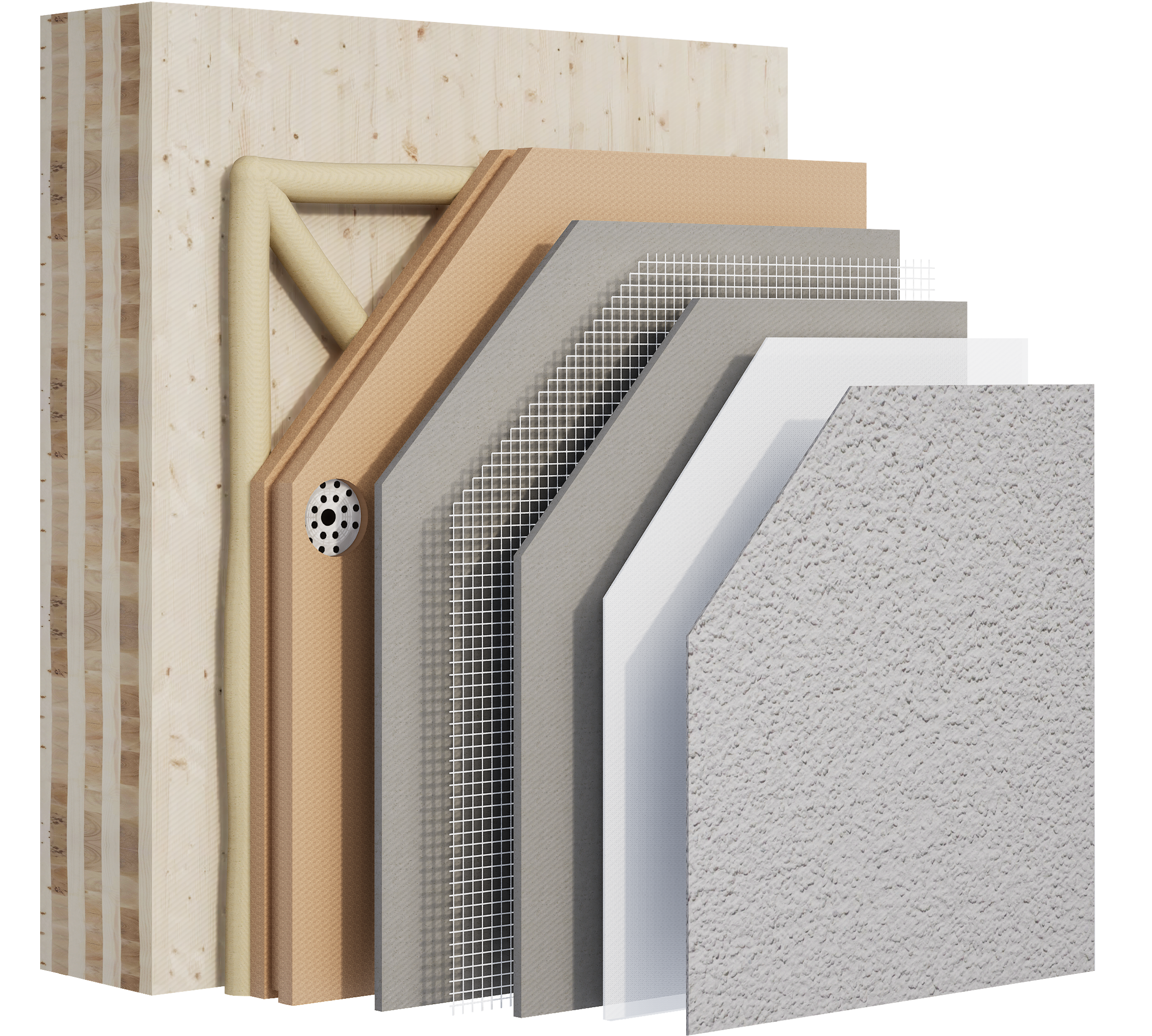 Système ITE écologique BAUMIT sur ossature bois avec crépi de finition pour construction neuve, disponible chez Orpa Matériaux (Elaustore)