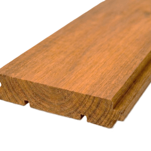 Bardage extérieur bois langueté avec profil rainuré à bords droits et assemblage rainure-languette